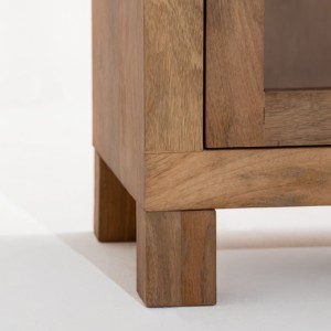 Vitrine en bois Vandana Vesta Arista, meuble de rangement minimaliste moderne en bois massif - Product Image 3