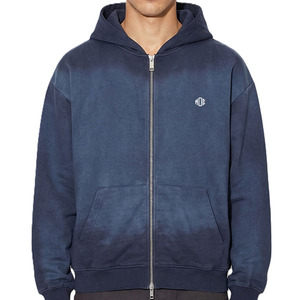 Sudaderas con capucha con cremallera de algodón y felpa, estilo desgastado, oversize, streetwear, con cremallera completa, ajuste holgado, logotipo personalizado, fabricación a granel, suministro. - Product Image 4