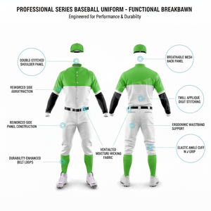 Personalized Baseball Uniform Short Sleeve V Neck Jersey and Pants Set Lightweight Sportswear for School Club Team Training - Product Image 2