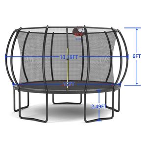 Trampoline d'escalade en forme de citrouille YC 12FT noir et rouge, jouets de saut - Product Image 5