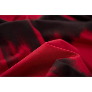 Camiseta Tie Dye para Hombre, Manga Corta, Cuello Redondo, Corte Regular Informal, Tejido de Punto, Diseño Estampado Rojo y Negro - Product Image 6