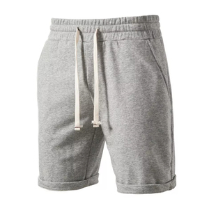 Shorts de sport en coton épais pour hommes, en molleton bouclette respirant, pour la course, en tissu tricoté, couleur unie, vente en gros - Product Image 5
