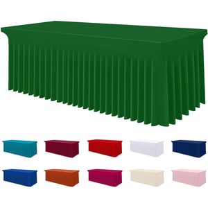 Smiry Elastic Fitted Stretch Rectangle Tablecloth Waterproof Washable Spandex <b>Table</b> <b>Cover</b> Skirt - Product Image 4