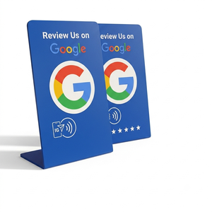 Clear Acrylic NFC Membership <b>Card</b> Review Stand Tabletop Display with Tap & Scan Technology for Business Counter (Waterproof) - Product Image 4