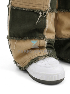 Pantalones Cargo de Mezclilla Anchos con Parches de Primera Calidad ZABEX SPORTS para Hombre, Corte Holgado, Jeans Casuales de Moda, Fabricación OEM en Pakistán - Product Image 6