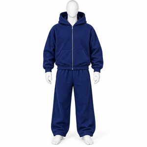 Ensemble jogging homme surdimensionné personnalisé avec sweat à capuche zippé et pantalon baggy, deux pièces, coupe ample, poids lourd, vente en gros - Product Image 6