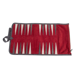 Jeu de backgammon en cuir avec dés, plateau de jeu portable pour voyage, design rouge classique, durable pour adultes - Product Image 4