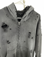 Sweat à capuche zippé pour homme de haute qualité 500 GSM en molleton coupe classique 100 % coton anti-plis respirant brodé sur toute la surface