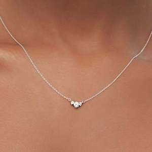 Elegant Oval Pendant Diamond <b>Necklace</b> for Women | Minimal Jewelry | Latest Fashion Trend - Product Image 3