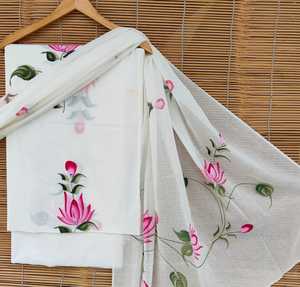 Tela de Algodón Premium para Trajes y Vestidos |   Conjunto de tela de algodón sin coser de 3 piezas para traje Salwar con Dupatta - Product Image 1
