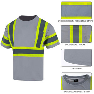 เสื้อยืดเซฟตี้ผู้ชาย Econex Sports สีน้ำเงิน สะท้อนแสง ระบายอากาศ แห้งเร็ว กันยับ มองเห็นได้ชัดเจน สำหรับงานตรวจจับวัตถุ - Product Image 4