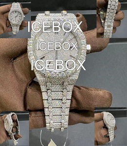 Reloj VVS1 Moissanite con Caja de Acero Inoxidable, Esfera de Cristal, Cierre de Pulsera, Estilo Hip Hop, Resistente al Agua 10 Bar - Product Image 3