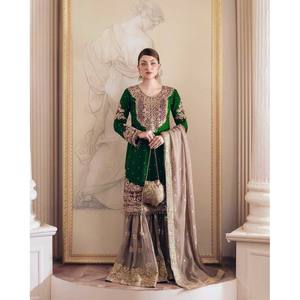 Designer <b>Wedding</b> Apparel Elegant <b>Top</b> Bottom Dupatta for Party Wear - Product Image 5