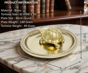 Jaipur Metals Pure Brass Plated Tortoise Idol | 100% Brass Turtle Statue | 6 x 4 x 3 cm | 49 g | Vastu Decor & Gift - Product Image 2