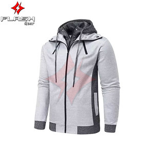 Sweat à capuche unisexe personnalisé en polaire de haute qualité avec fermeture éclair, protections CE amovibles et respirantes pour moto, toutes saisons - Product Image 3