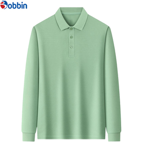 Camiseta de Punto Transpirable para Hombre, Estilo Casual, Unisex, de Manga Larga, Color Sólido, Cuello Camisero, Logotipo Frontal, Otoño/Invierno - Product Image 1