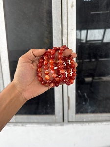 Natural Carnelian 10mm Real Touch Beaded <b>Bracelet</b> Crystal <b>Healing</b> Gemstone Reiki Chakra Meditation Jewelry Gift From Gujarat - Product Image 1