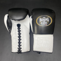 No Boxing No Life - Set de Sparring de Boxeo, Cuero Vacuno, Negro y Blanco, Equipo de Protección para Entrenamiento, Alta Calidad, Profesional