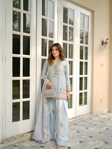 Party Wear Designer Embroidery And Sequence Work Japan Satin <b>Top</b> With Farshi Salwar Bottom And Dupatta Readymade Collection - Product Image 6