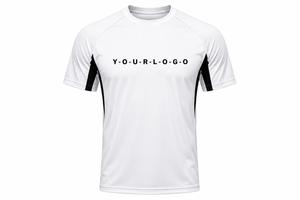 Custom Color Men's White <b>Raglan</b> Sleeve T-Shirt O-Neck Quick Dry Knitted Polyester Sporty Eco-Friendly 180g Custom Print Front - Product Image 2