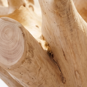 Table à manger moderne en bois massif avec plateau en verre, table basse rustique, meuble d'appoint pour salon - Product Image 4