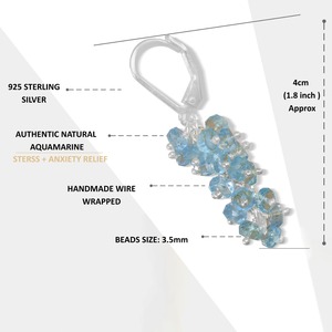 Pendientes de Lágrima de Aguamarina Azul, Chapados en Rodio, Plata de Ley 925, Joyería Moderna para Mujer, para Bodas, Compromisos y Fiestas - Product Image 3