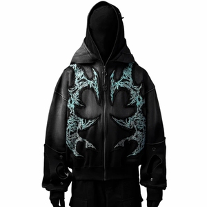 Sudadera con capucha de corte regular de tejido grueso sin cordón, estilo vintage con lavado ácido, tejido digital de doble capa, color liso, para invierno, venta al por mayor - Product Image 1