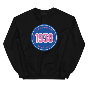 Sweat-shirt à col rond noir avec motif bleu foncé et rose, en molleton doux, à manches longues, unisexe, décontracté, vêtement d'hiver tendance - Product Image 1