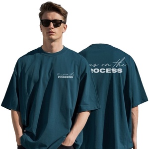 Camiseta con gráfico Hip Pop de gran tamaño para hombre, camiseta personalizada de gran tamaño con estampado Digital de punto de Algodón 100% con diseño en blanco para hombre - Product Image 2