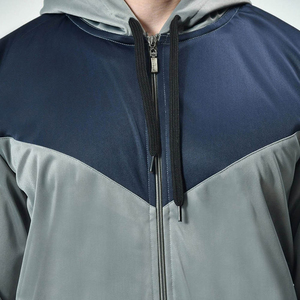 Men Color Blocked Hooded Mid Rise Tracksuits Full Zipper High Quality Training Jogging Sports Wear Men Top Fabric Tracksuits - Product Image 6