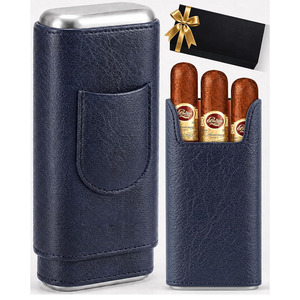 Estuche de viaje premium para cigarros de cuero con cortador integrado y construcción de lujo para un almacenamiento seguro. - Product Image 5