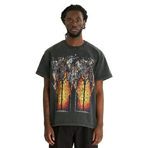 Camisetas de Manga Corta con Cuello Redondo Personalizadas para Hombre, Estilo Urbano, 240g, Algodón/Fibra de Bambú, Ecológicas, Transpirables, Estampadas - Product Image 1