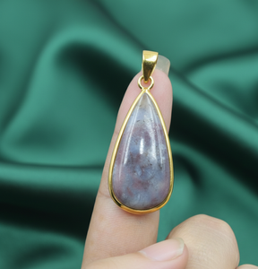 Natural <b>Red</b> Moss Agate Teardrop Pendant 925 Sterling Silver Rose Gold Yellow Gold Plated Handmade Boho Jewelry Gift for Women - Product Image 2