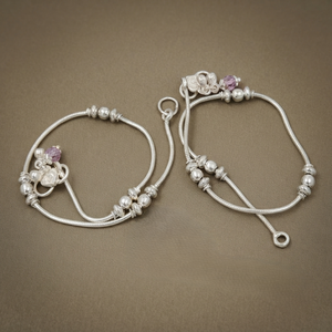 Tobillera de Plata de Ley con Cristal de Lavanda DIVYORO - Product Image 4