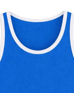 เสื้อกล้ามผู้ชายสีเทาอ่อนตัดขอบสีดำ ผ้าฝ้ายสีพื้นเรียบง่าย สวมใส่สบาย เหมาะสำหรับออกกำลังกาย ฟิตเนส หรือใส่ลำลองในช่วงฤดูร้อน - Product Image 5