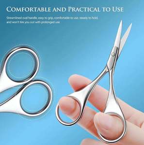 Lot de 2 ciseaux de toilettage des poils du visage pour hommes et femmes, ciseaux courbés et tranchants en acier inoxydable pour barbe et moustache - Product Image 2