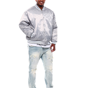 Wholesale Oversized Button Up Men's 100% Polyester Satin Varsity <b>Jacket</b> Custom <b>Winter</b> Baseball College <b>Jacket</b> <b>Cheap</b> Price - Product Image 1