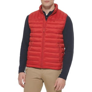 Mens <b>Red</b> Lightweight Puffer Vest Stand Neck Full Zip Sleeveless Quilted <b>Gilet</b> for Casual Outdoor Winter Layer Wholesale Apparel - Product Image 4