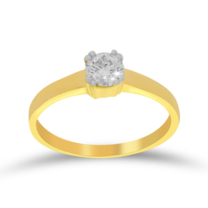 Anillo Solitario Belleza de la Luna, Círculo Luminoso Serenade en Oro Rosa con Rejilla de Diamantes, Anillo Brillo Infinito - Product Image 1