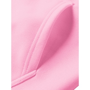 Conjunto de Sudadera con Capucha y Pantalones Rosa, Unisex, Casual, de Forro Polar, Color Sólido, Corte Regular, para Otoño, Poliéster/Algodón, Transpirable, de Secado Rápido - Product Image 2