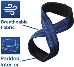 Correas de levantamiento de pesas Geo Brother Co para gimnasio, de alta elasticidad, portátiles, para hombres, diseño de figura 8, de algodón, con hebilla. - Product Image 3