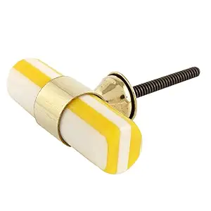 Bone Round Modern Eco-Friendly Durable Door Knob with Brass Surround for <b>Kitchen</b> Home Office Cabinets Drawers Wardrobes - Product Image 4