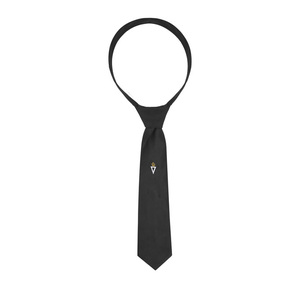 Corbata Royal & Select Masters de Seda Negra con Emblema Bordado a Mano, Corbata de Regalia Masónica - Product Image 1