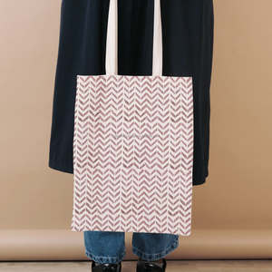 Bolsos de Mano de Algodón con Estampado de Bloques de Moda para Compras Diarias, Bolsos de Ropa Duraderos con Estampado Floral Minimalista para Mujer - Product Image 4