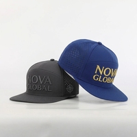 Casquette Snapback Homme Personnalisée OEM en Polyester Structuré à 7 Panneaux avec Trous Découpés au Laser et Logo Brodé – Vente en Gros