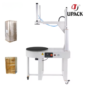 Máquina para envolver con film estirable de plástico para cajas de cartón y equipaje con mesa baja superior para envolver con film estirable. - Product Image 4