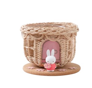 Cute Rattan Fairy House Storage <b>Basket</b> Handwoven Wicker Miniature Toy Home Nursery Kids Room Desktop Decor <b>Gift</b> Bin - Product Image 1