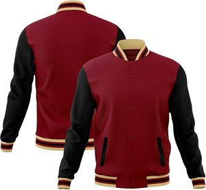 100% Polyester Customized Varsity <b>Jacket</b> <b>Long</b> Sleeves Breathable Knitted Front Customized Color Spring Windproof Waterproof Crew - Product Image 6
