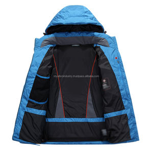 แจ็กเก็ตขนเป็ดแฟชั่นฤดูหนาวสำหรับผู้ชายไซส์ใหญ่พิเศษอบอุ่นกันน้ำได้โค้ทมีฮู้ดแบบลำลองถักขนแกะ - Product Image 3