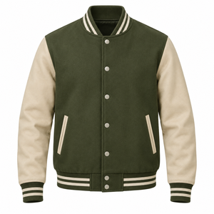 Veste universitaire à capuche en toile 100 % laine de haute qualité pour homme, col rabattable personnalisé, imperméable, style urbain hivernal - Product Image 2